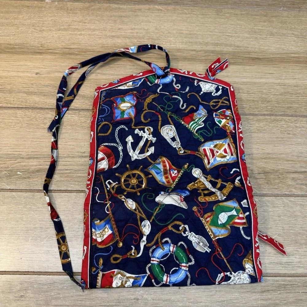 Vtg Vera Bradley Regatta Nautical Roll-Up Cosmetic Travel Bag Retired Rare NWT